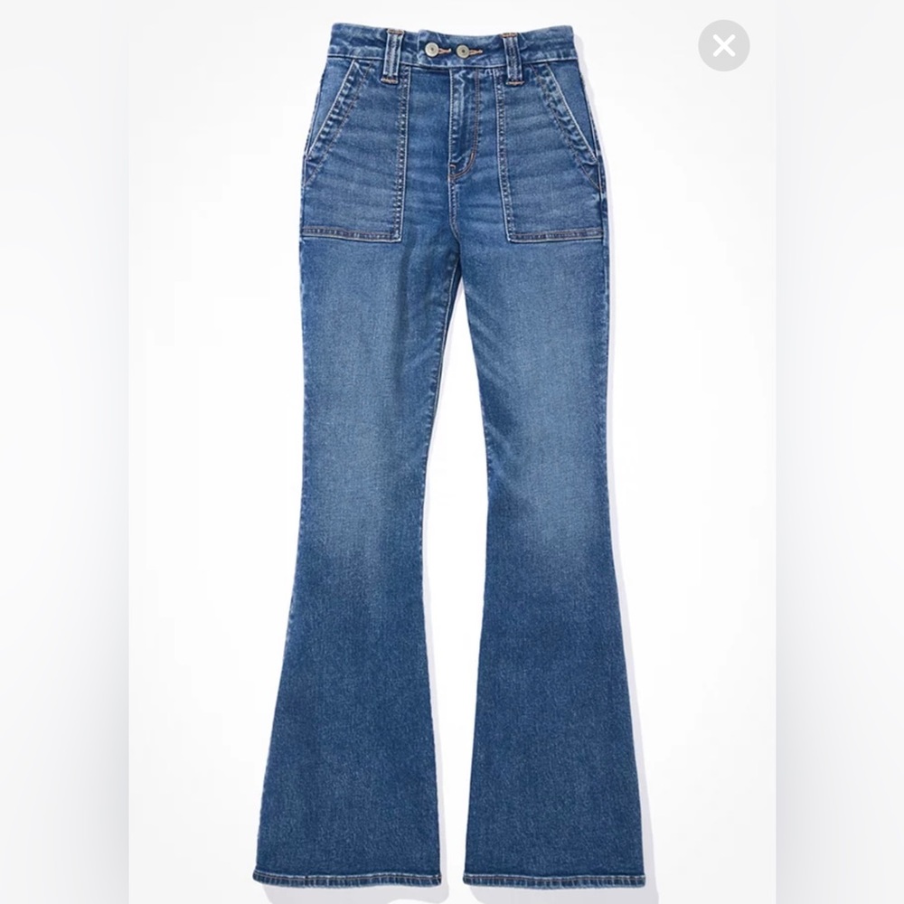 American eagle curvy super high waisted flare jean